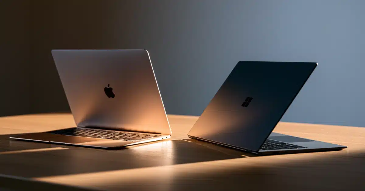 MacBook Air and Windows ultrabook side by side comparison for 2026 buying guide
