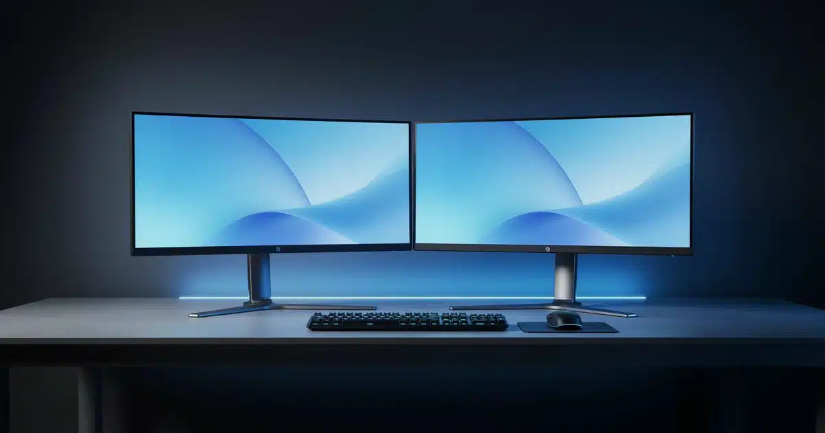 Two monitors side by side illustrating monitor response time 1ms vs 5ms differences